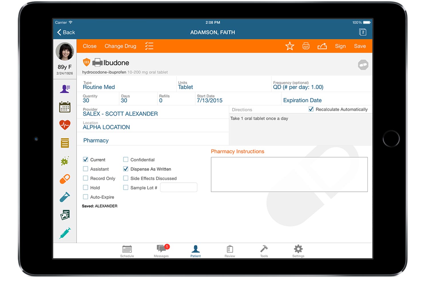 ePrescribing on the iPad