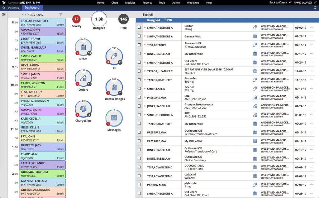 AdvancedEHR Dashboard