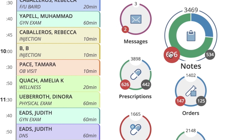 Scheduler in the EHR dashboard