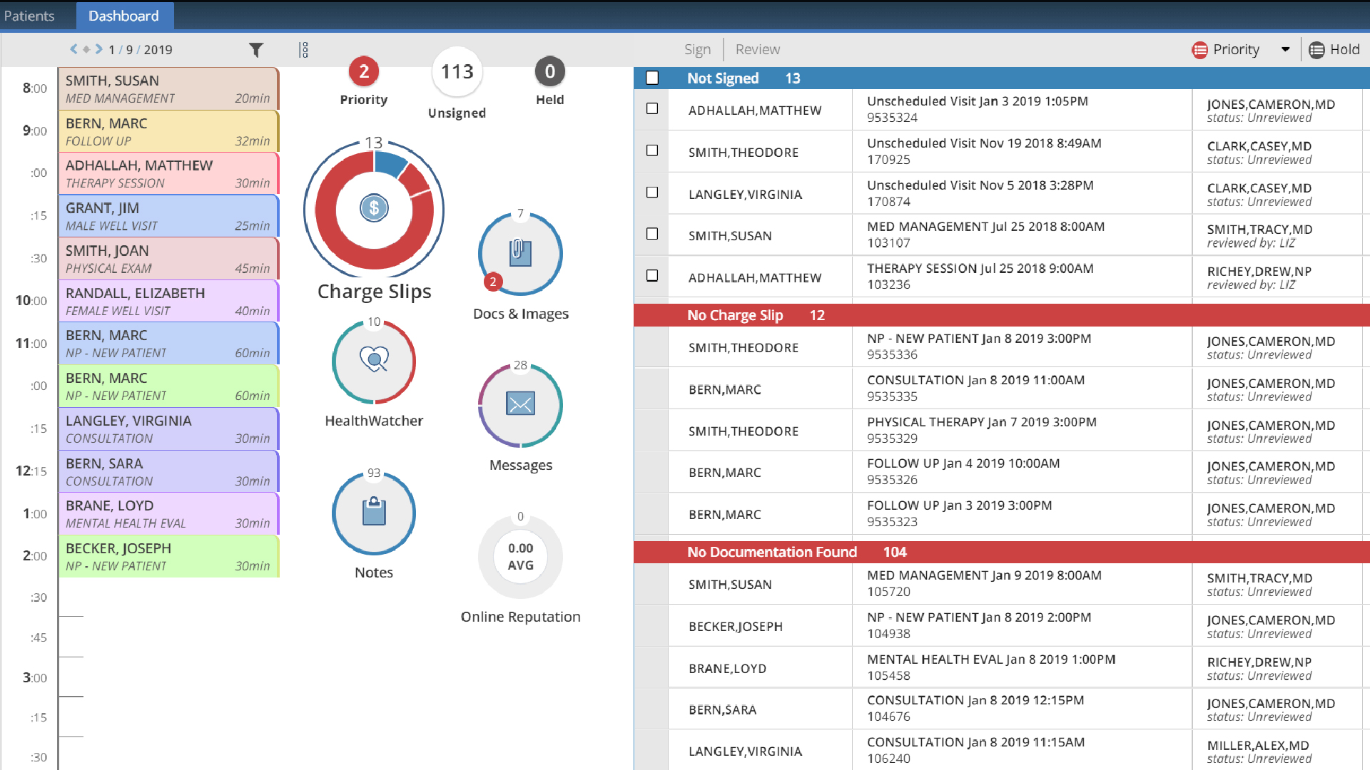 EHR Dashboard | Physical Therapy