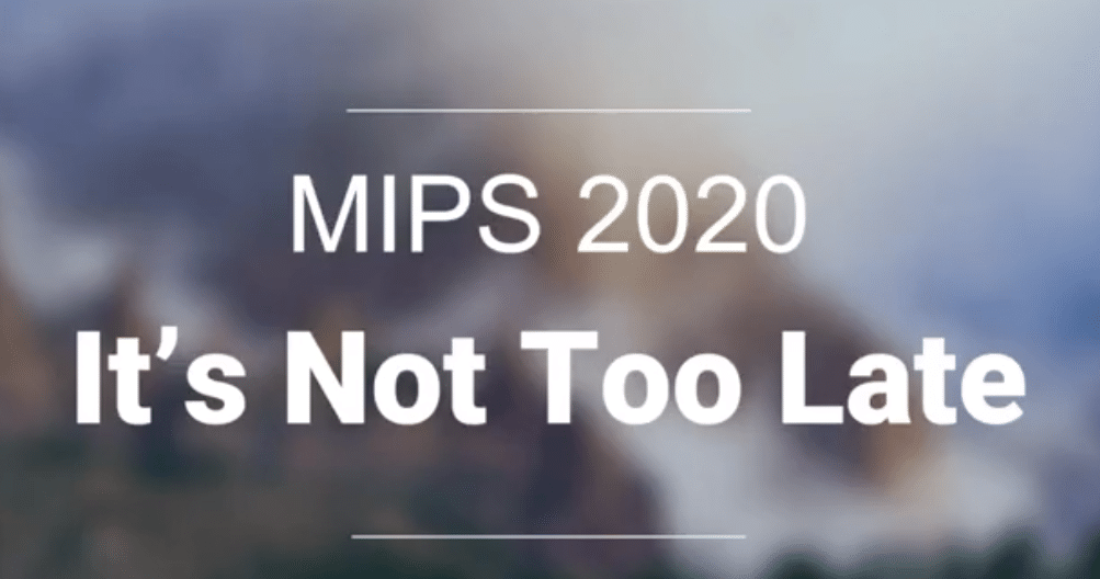 It's Not Too Late for MIPS 2020