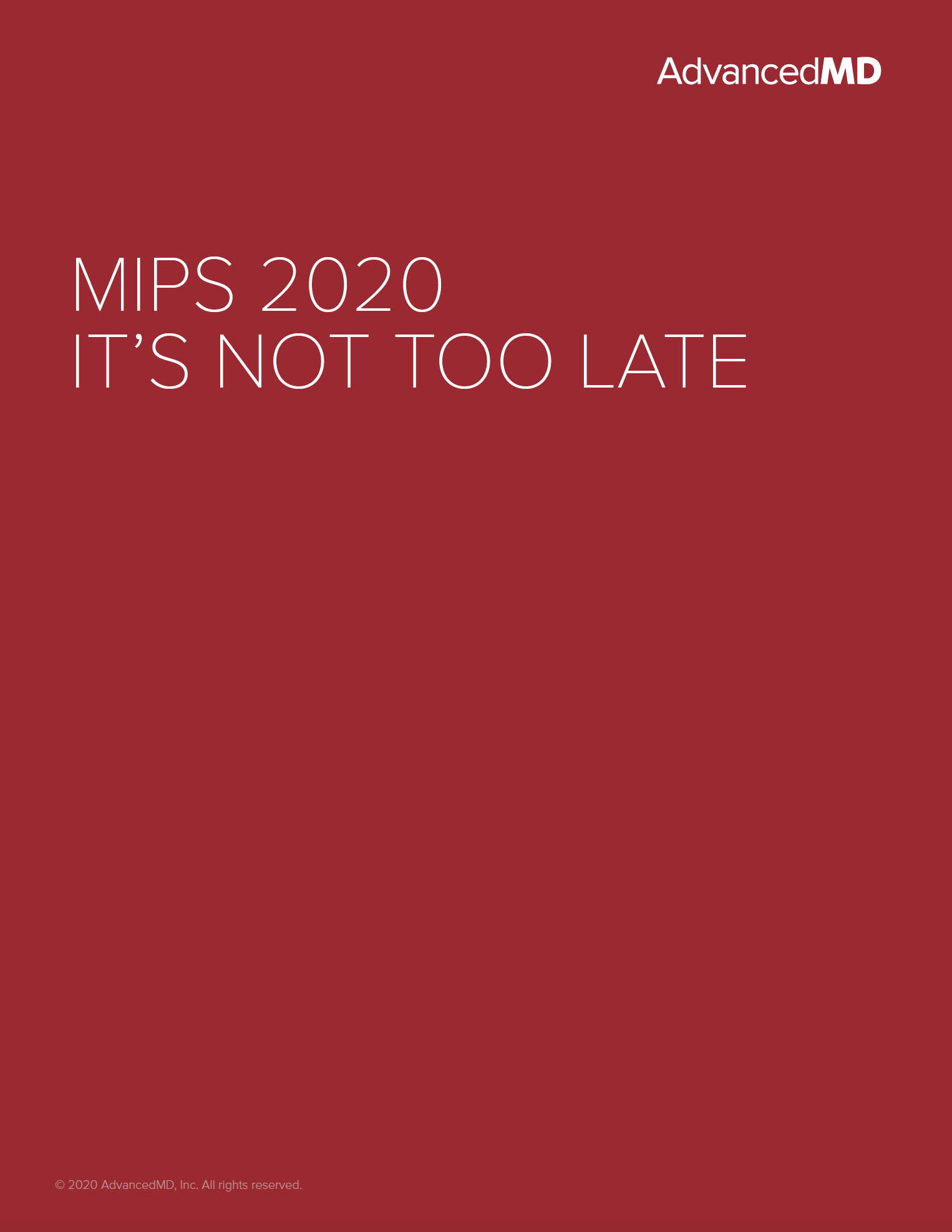 MIPS 2020 It's not too late | AdvancedMD