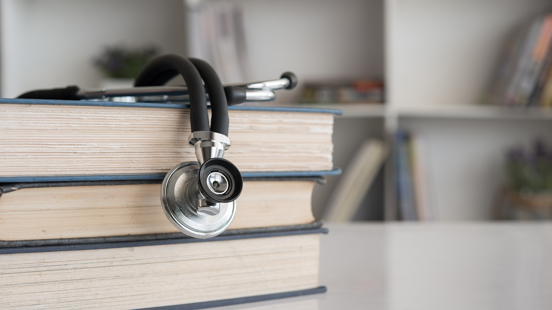 Books on a desk