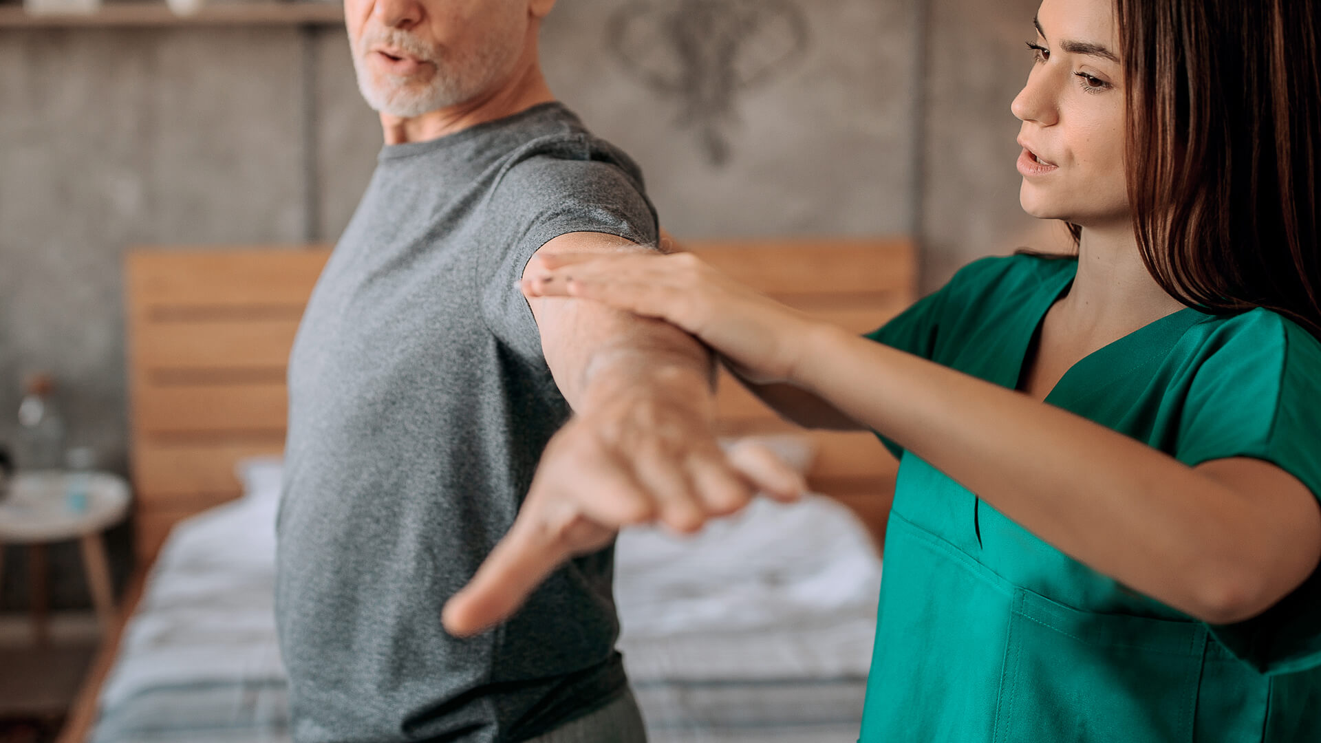 physical therapist with patient