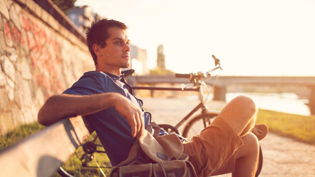 man sitting on the bench