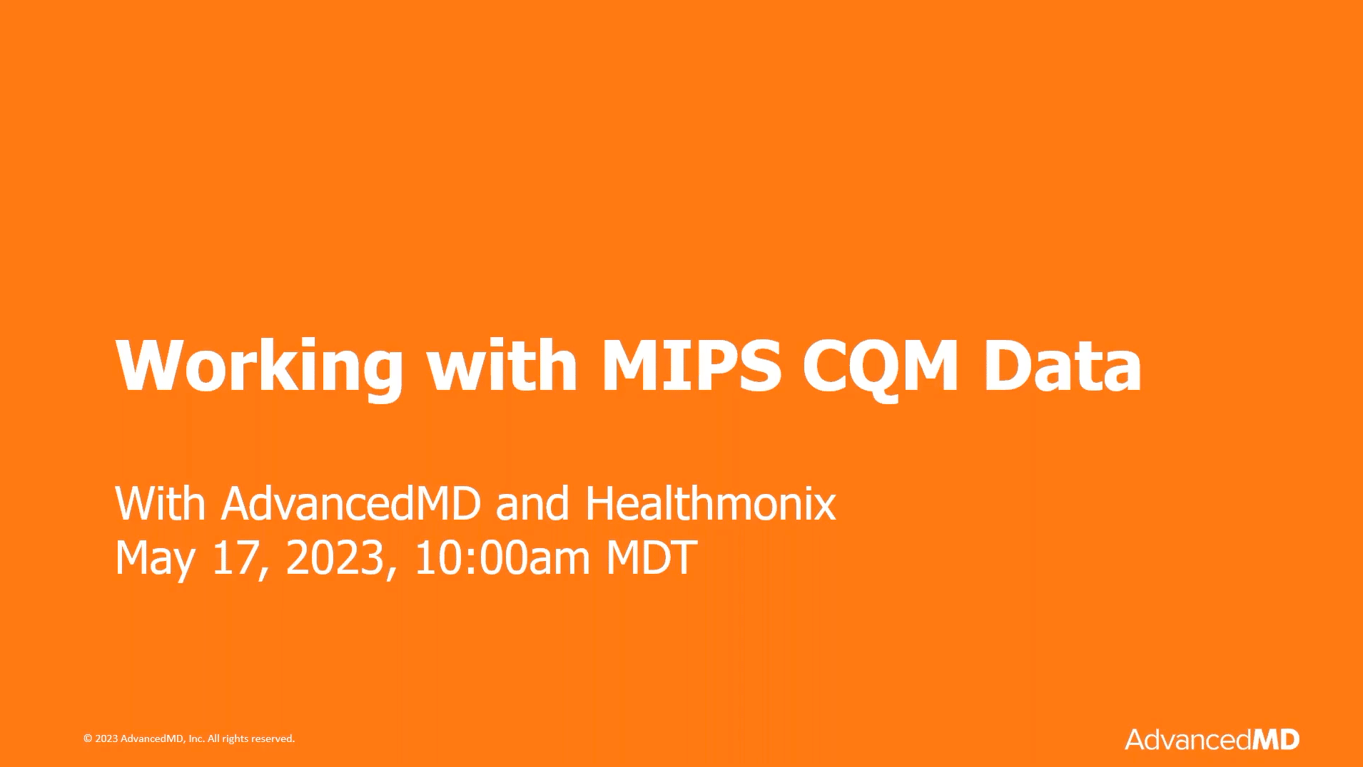 How to work with MIPS CQM Data