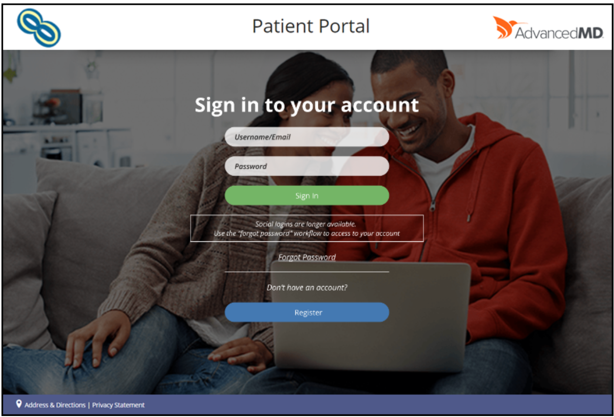 Patient Portal Login Page