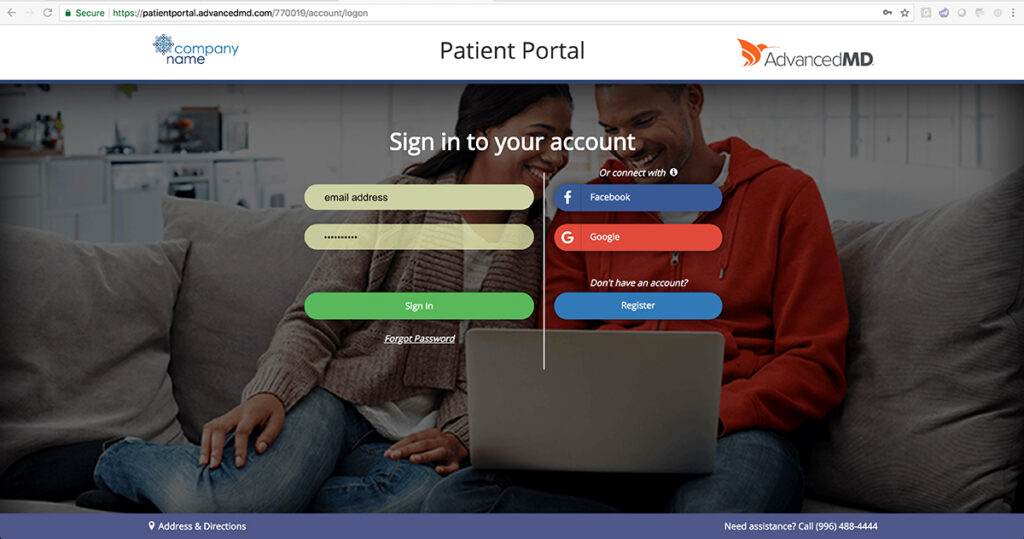 AdvancedMD Payment Center login