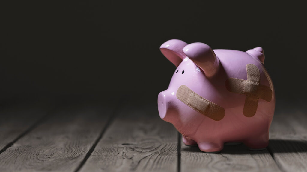 piggy bank with band aids